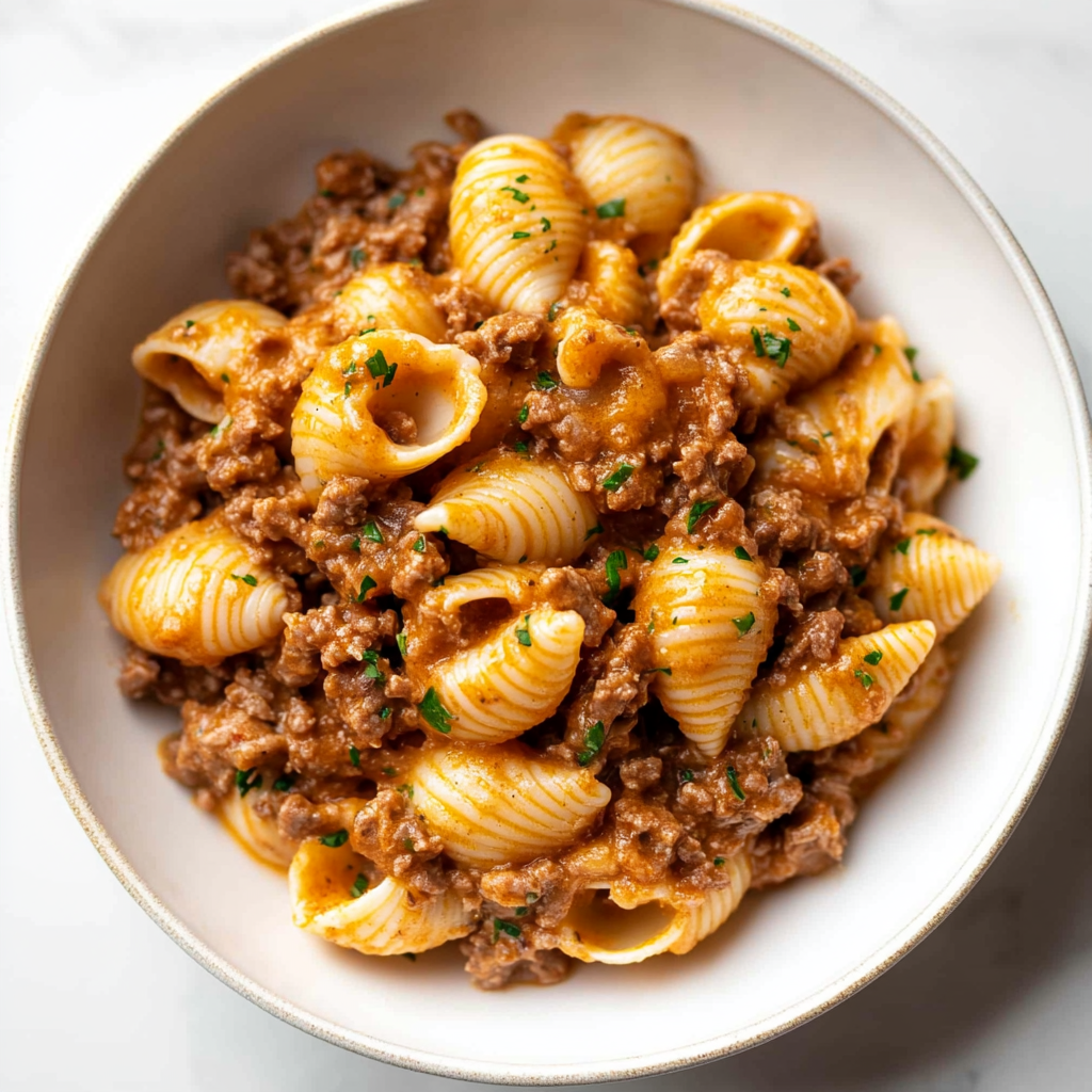 Irresistible Creamy Beef and Shells in Just 30 Minutes!