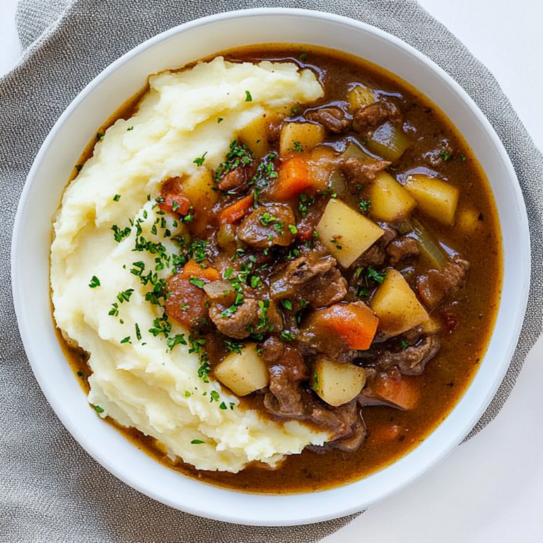 Cozy Fall Apple Cider Stew over Mashed Potatoes Recipe