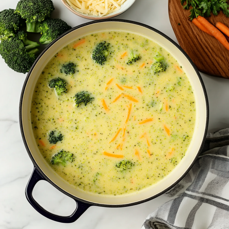 Creamy High Protein Broccoli Cheddar Soup Recipe