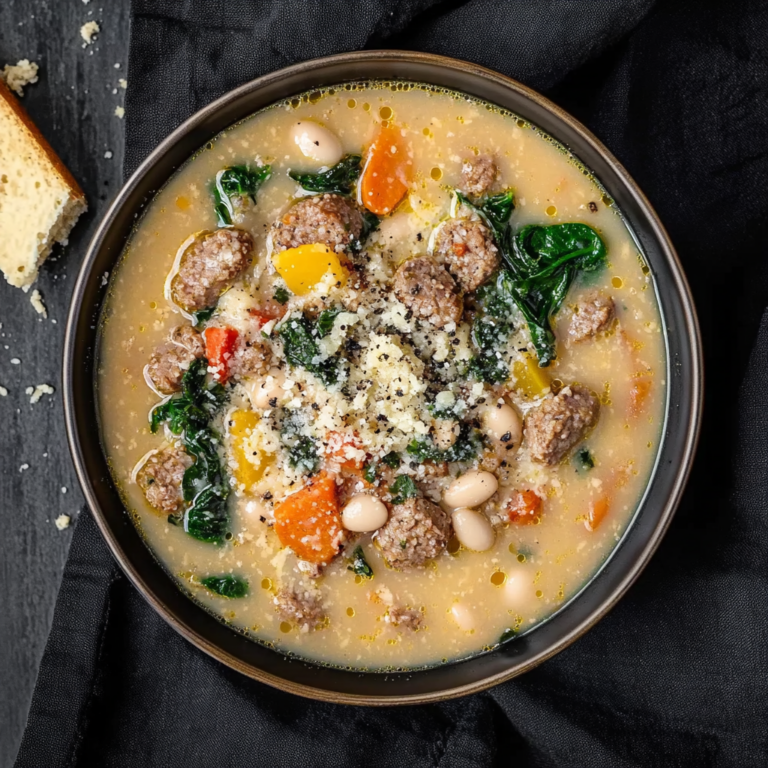 Cozy Italian Sausage and White Bean Soup in Under 1 Hour