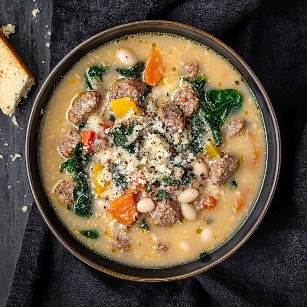 Cozy Italian Sausage and White Bean Soup in Under 1 Hour
