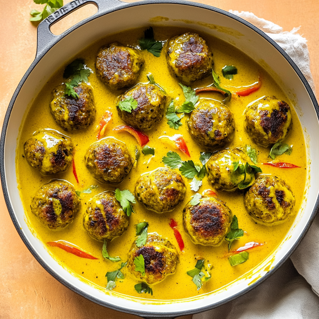 Irresistible Jerk Meatballs In Coconut Curry Sauce