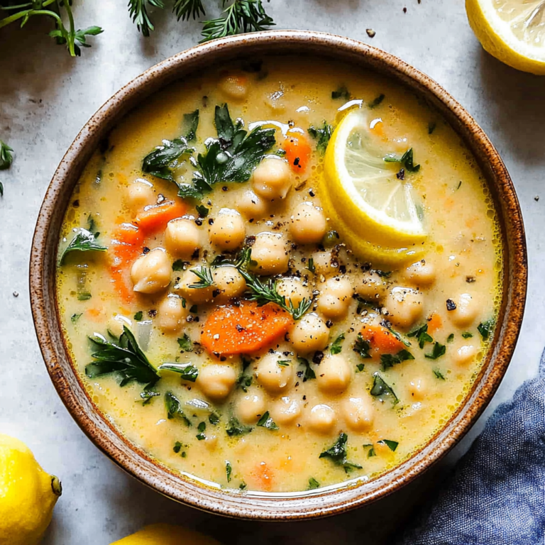 Flavorful Lemony Greek Chickpea Soup Ready in 30 Minutes