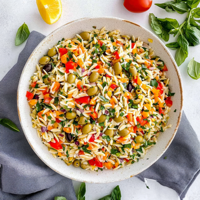 Refreshing Light Orzo Olive Salad for Meal Prep Bliss