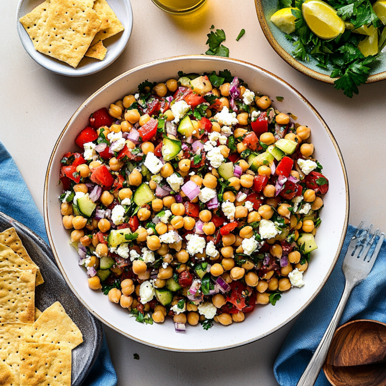 Irresistible Mediterranean Chickpea Feta Salad Recipe