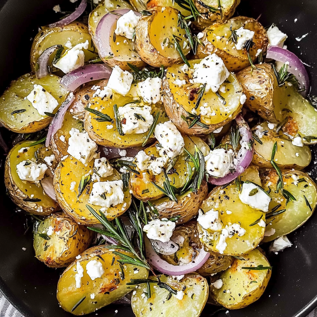 Quick Smashed Greek Potatoes with Feta & Rosemary Delight