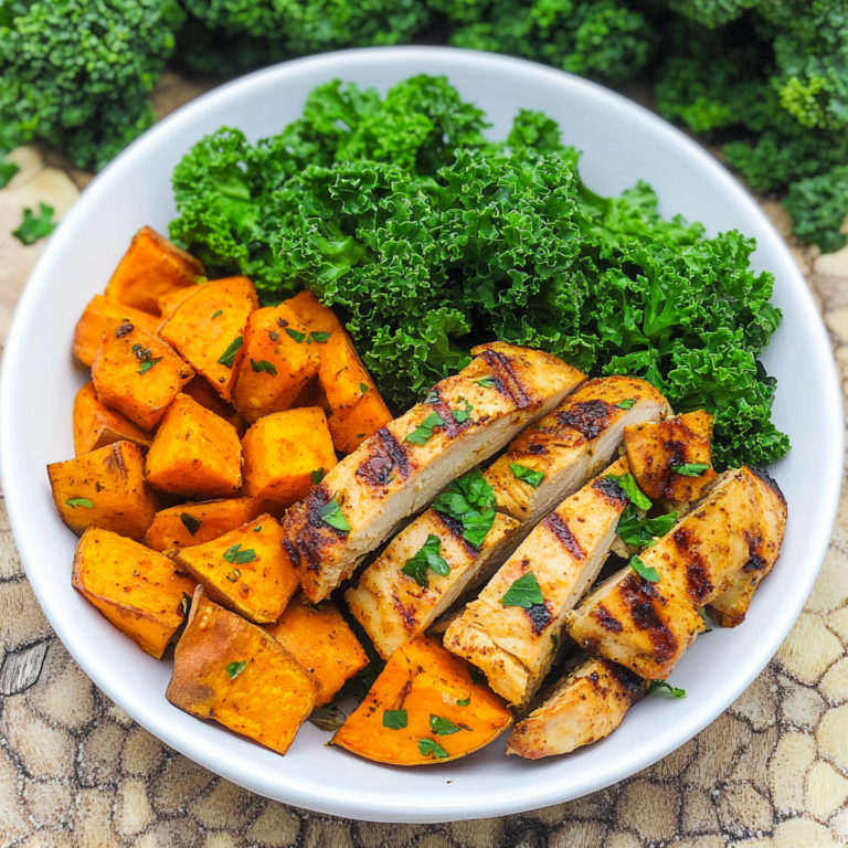 Irresistible Roasted Chicken, Sweet Potato, and Kale Bowls