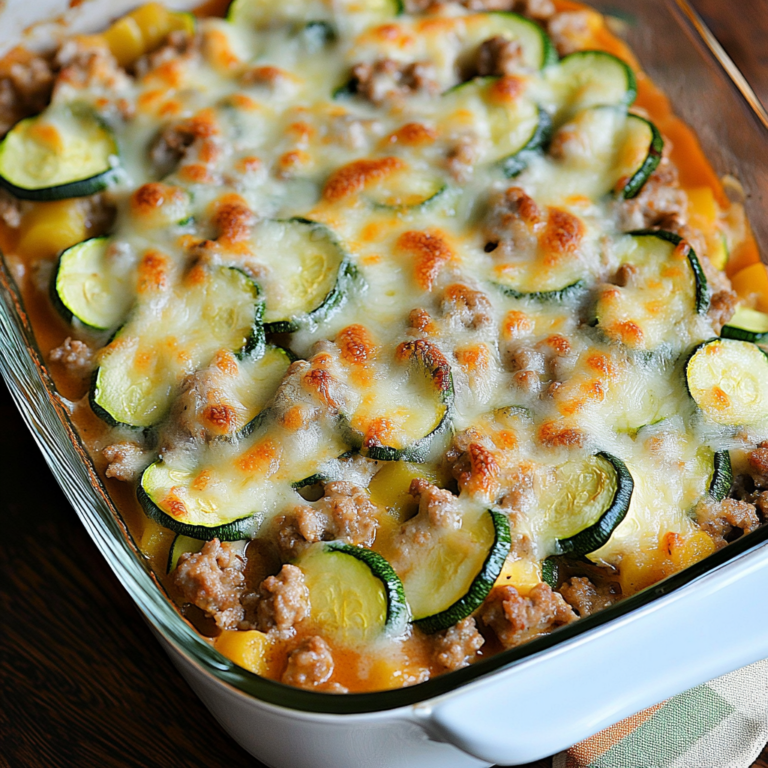 Irresistible Savory Ground Turkey Zucchini Casserole Recipe