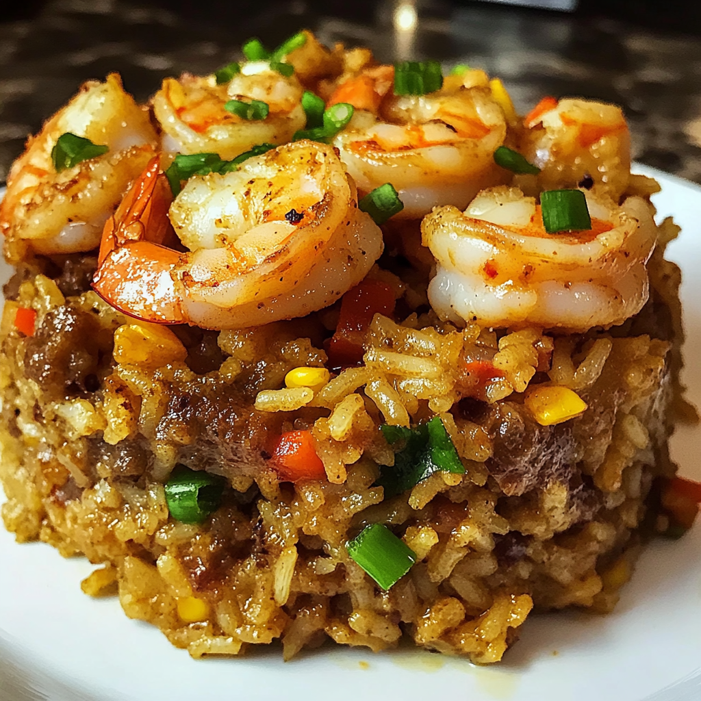 Irresistible Shrimp Dirty Rice Skillet Recipe in One Pan
