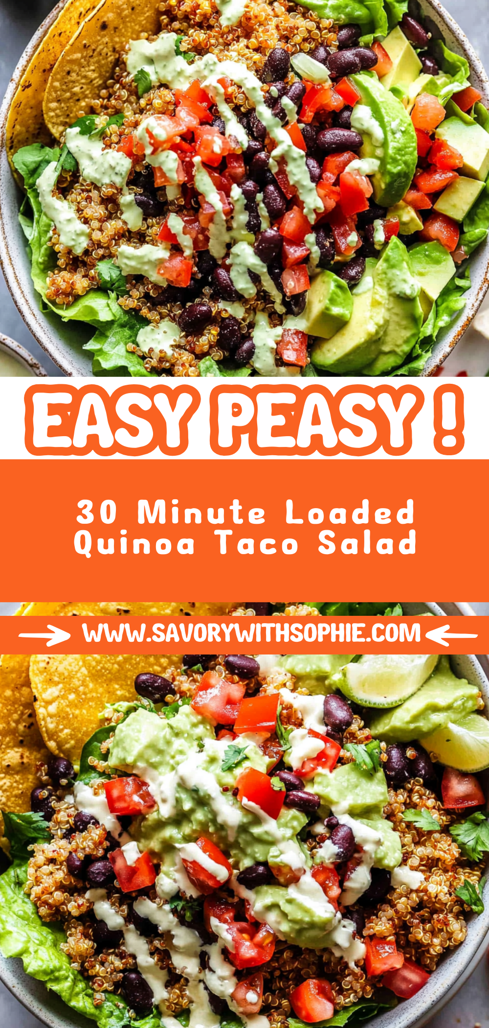 30 Minute Loaded Quinoa Taco Salad