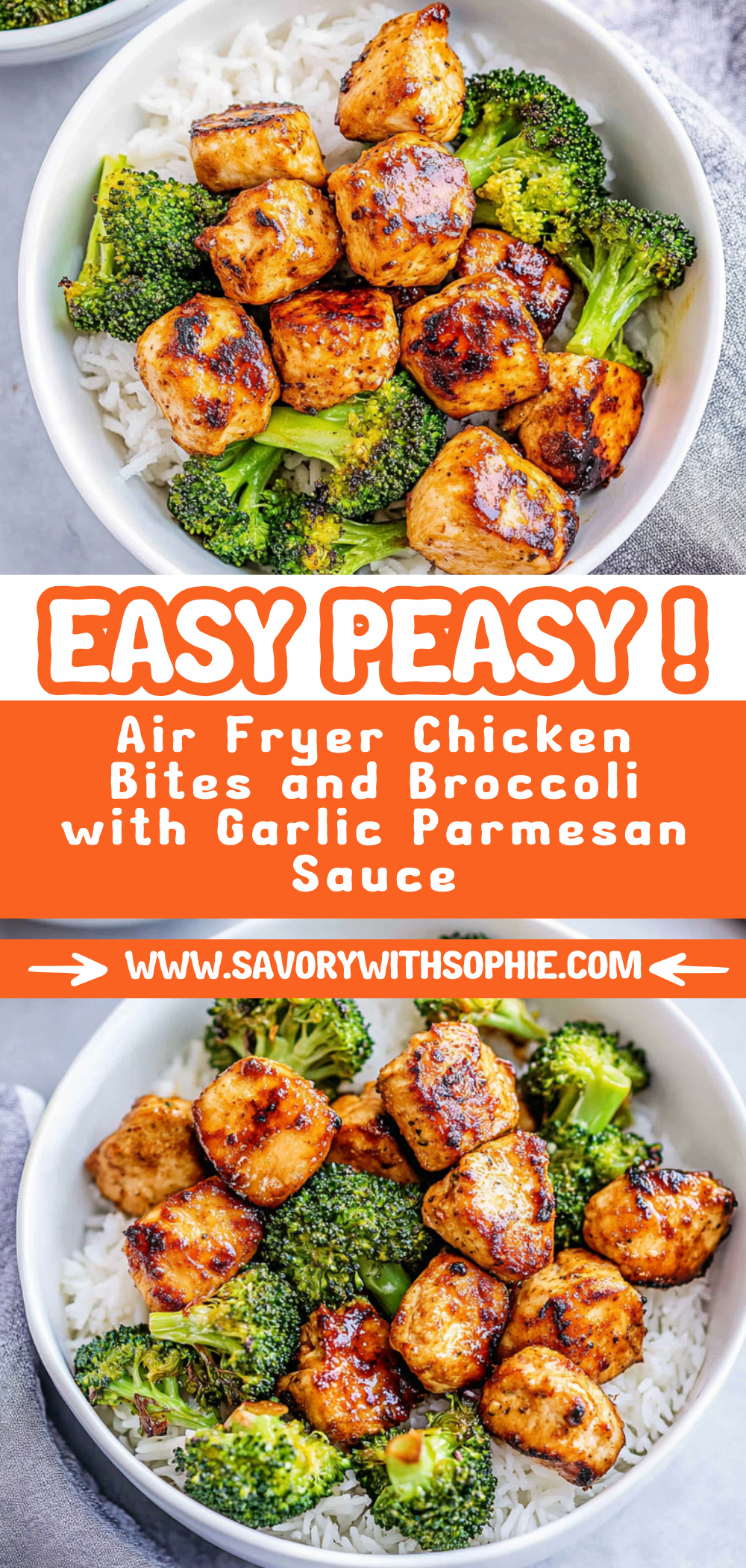 Air Fryer Chicken Bites and Broccoli