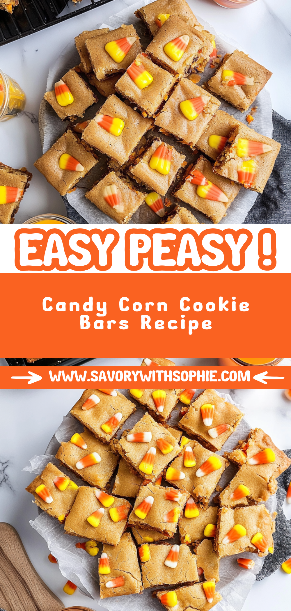 Candy Corn Cookie Bars Recipe!