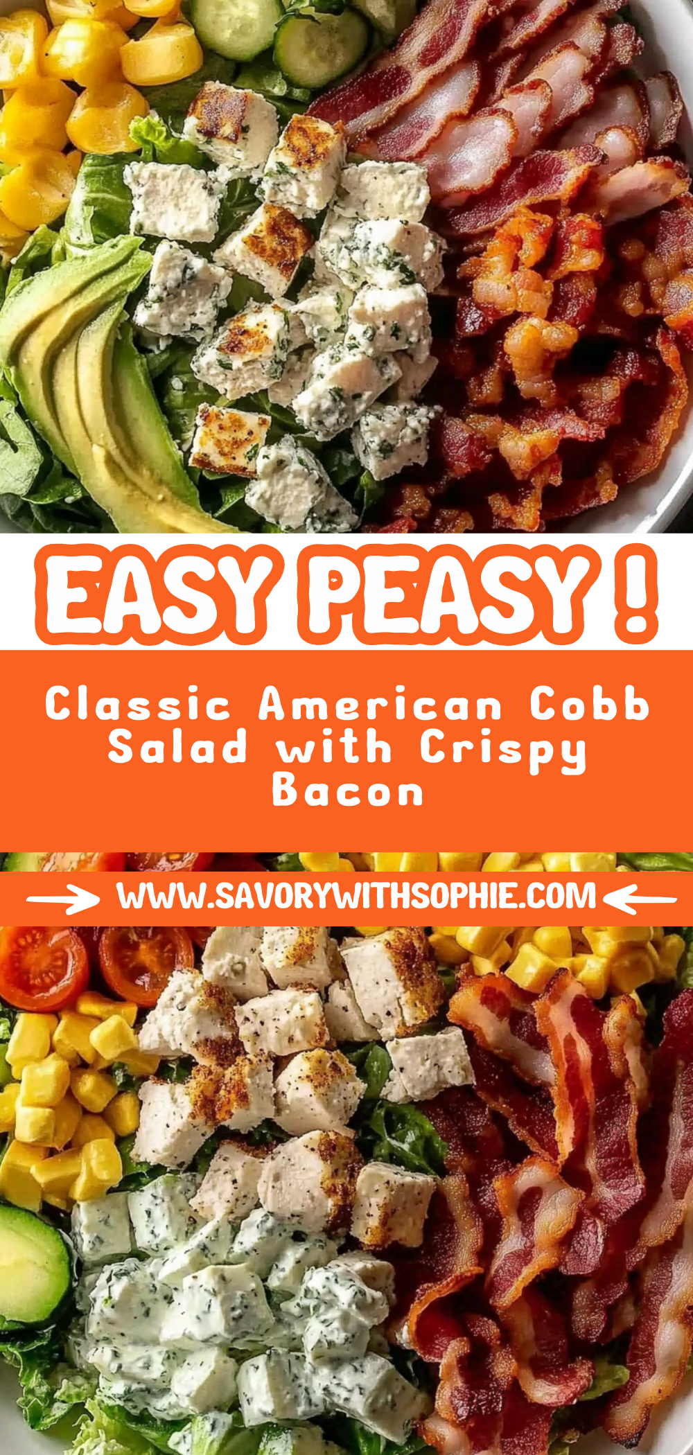 Classic American Cobb Salad with Crispy Bacon