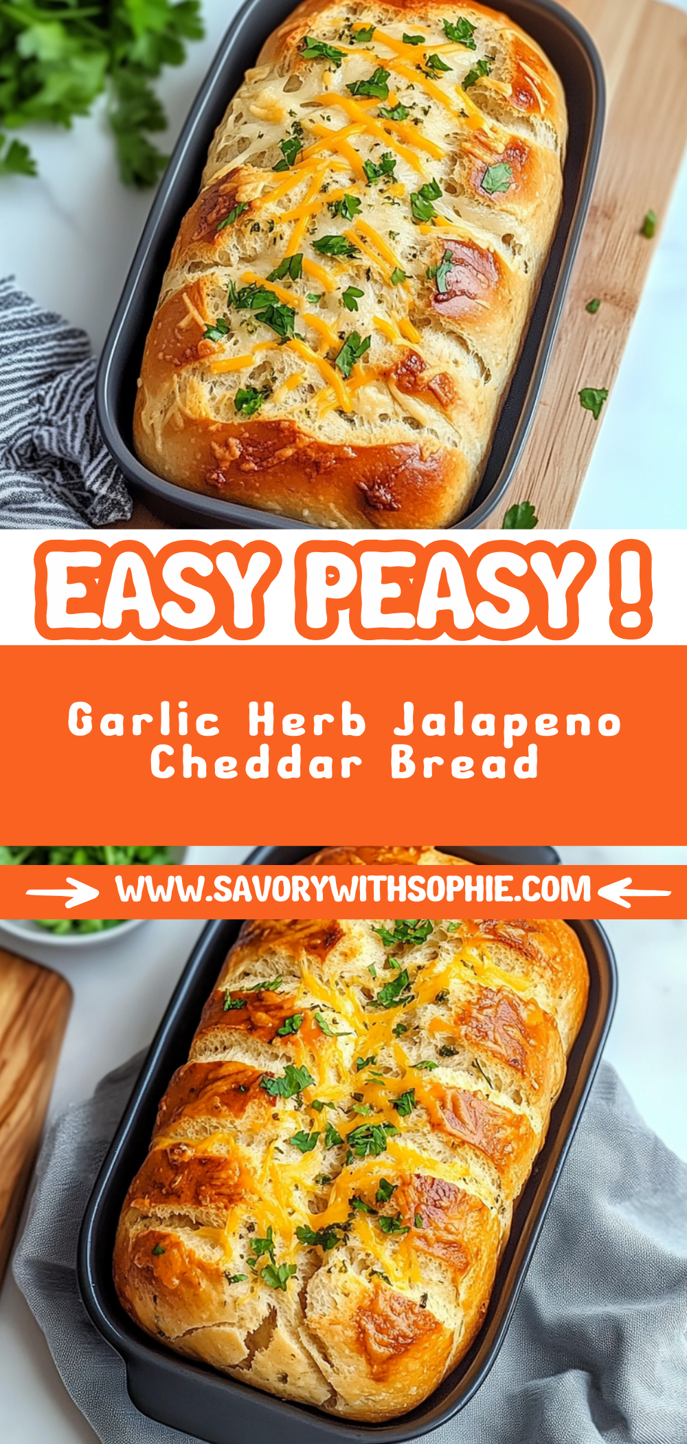 Garlic Herb Jalapeño Cheddar Bread
