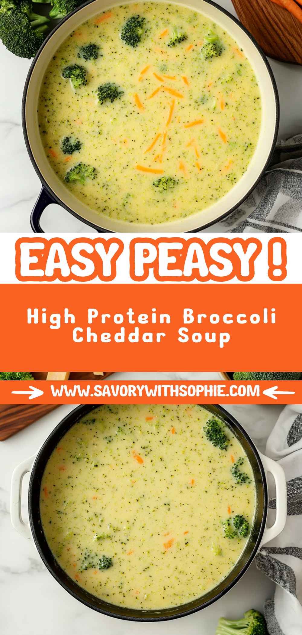 High Protein Broccoli Cheddar Soup