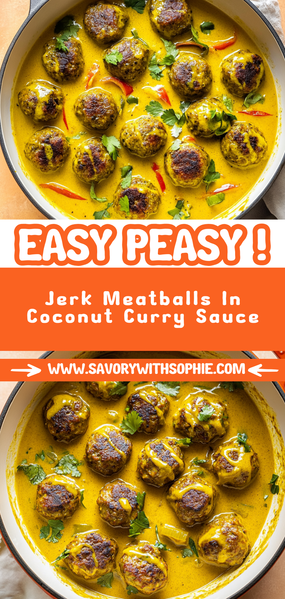 Jerk Meatballs In Coconut Curry Sauce