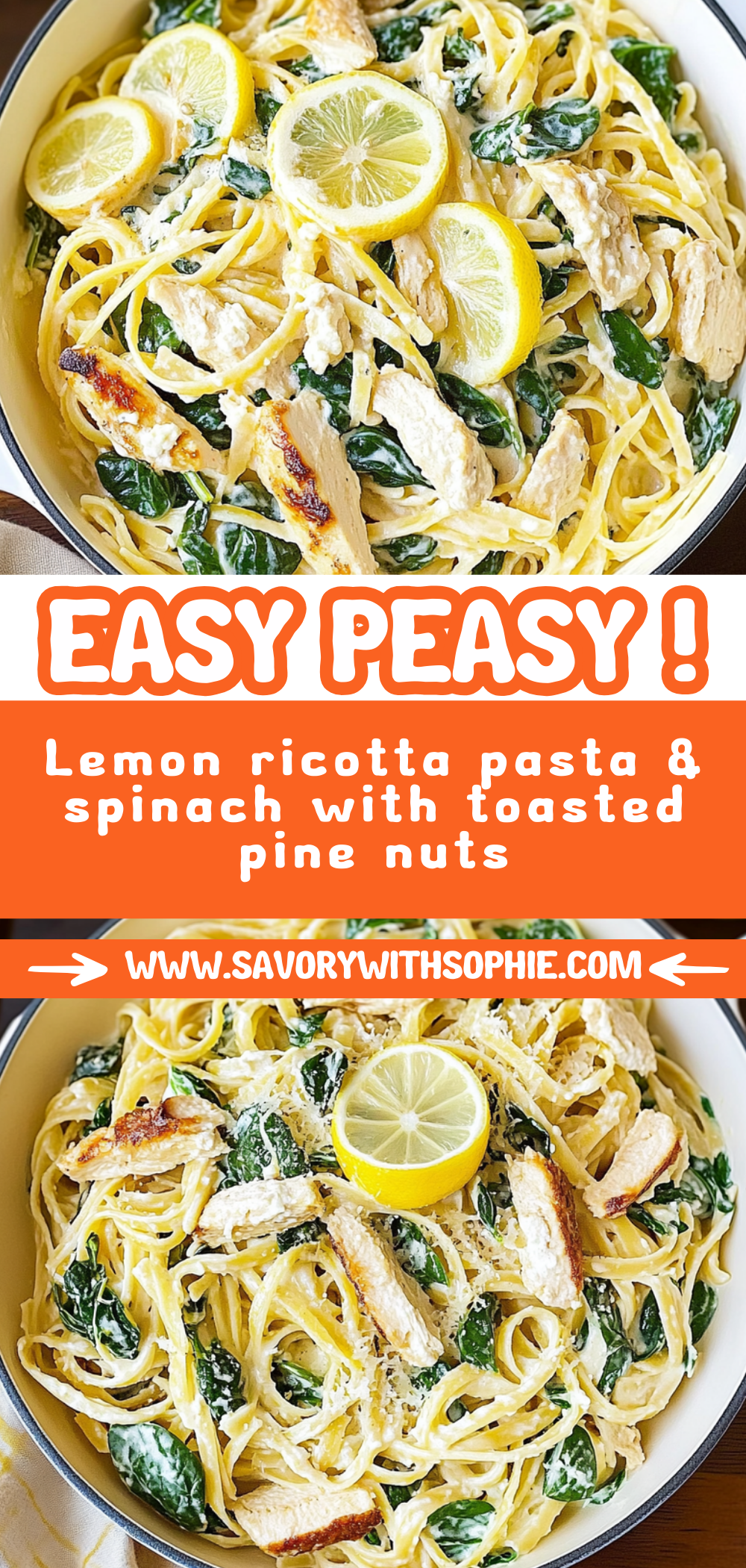 Lemon ricotta pasta & spinach