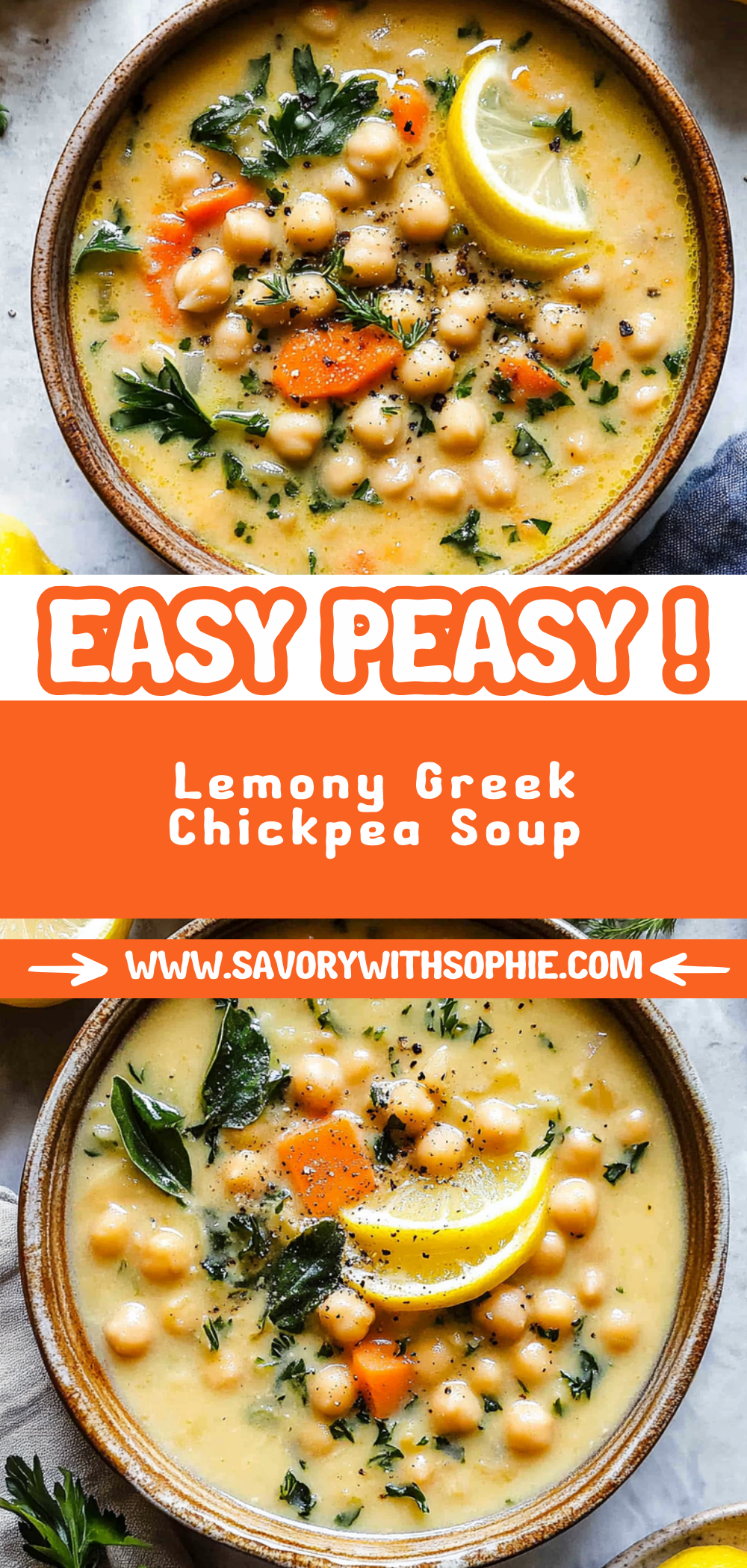 Lemony Greek Chickpea Soup