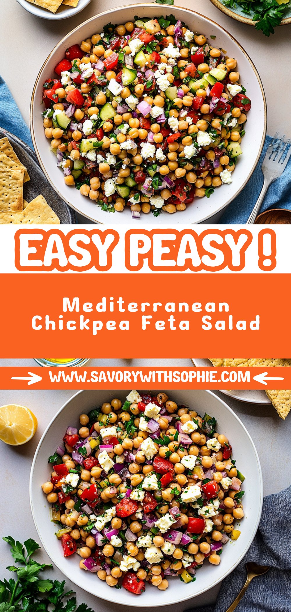 Mediterranean Chickpea Feta Salad