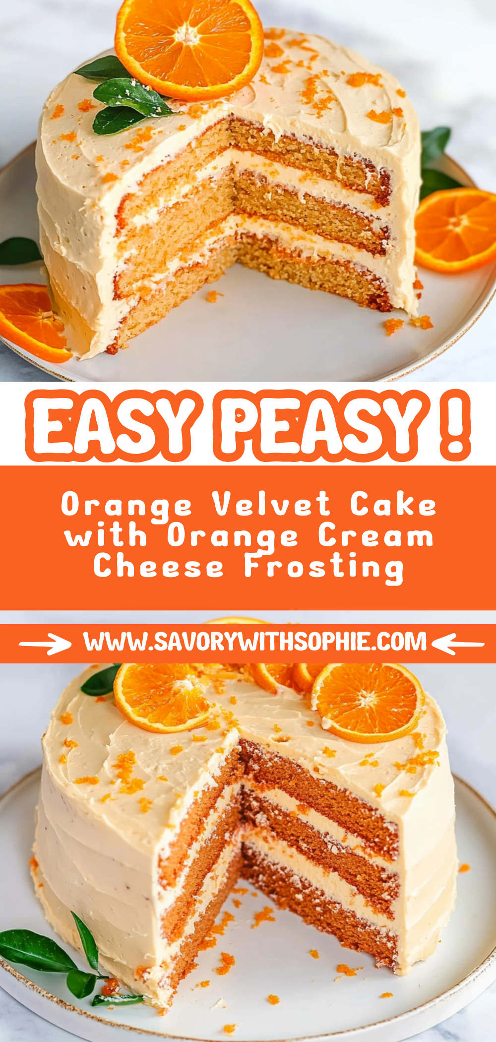 Orange Velvet Cake with Orange Cream Cheese Frosting