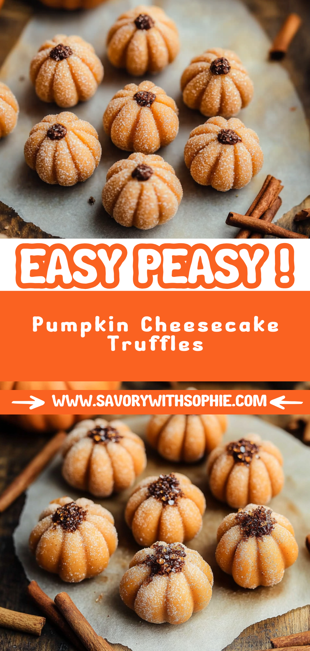 Pumpkin Cheesecake Truffles