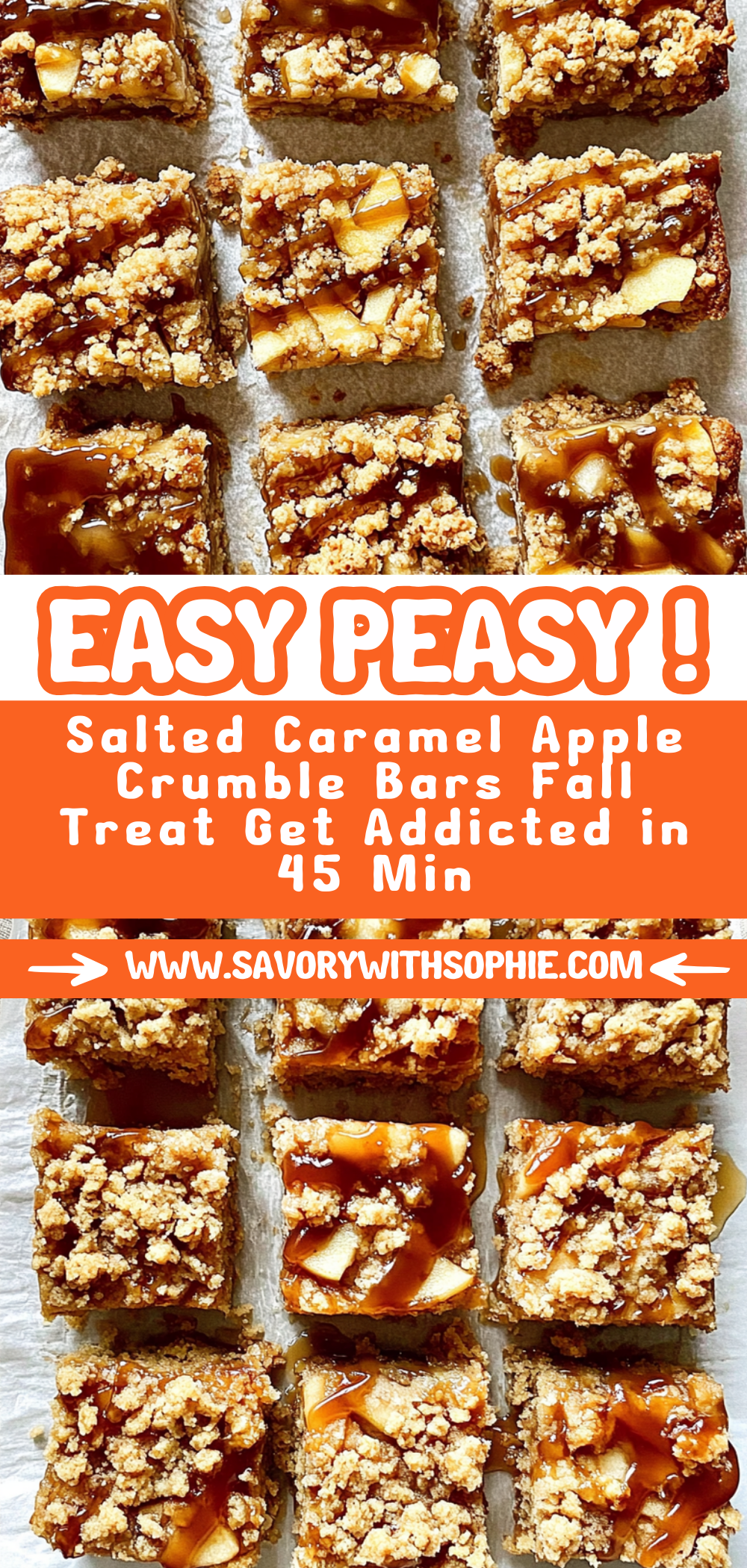 Salted Caramel Apple Crumble Bars Fall Treat: Get Addicted in 45 Min