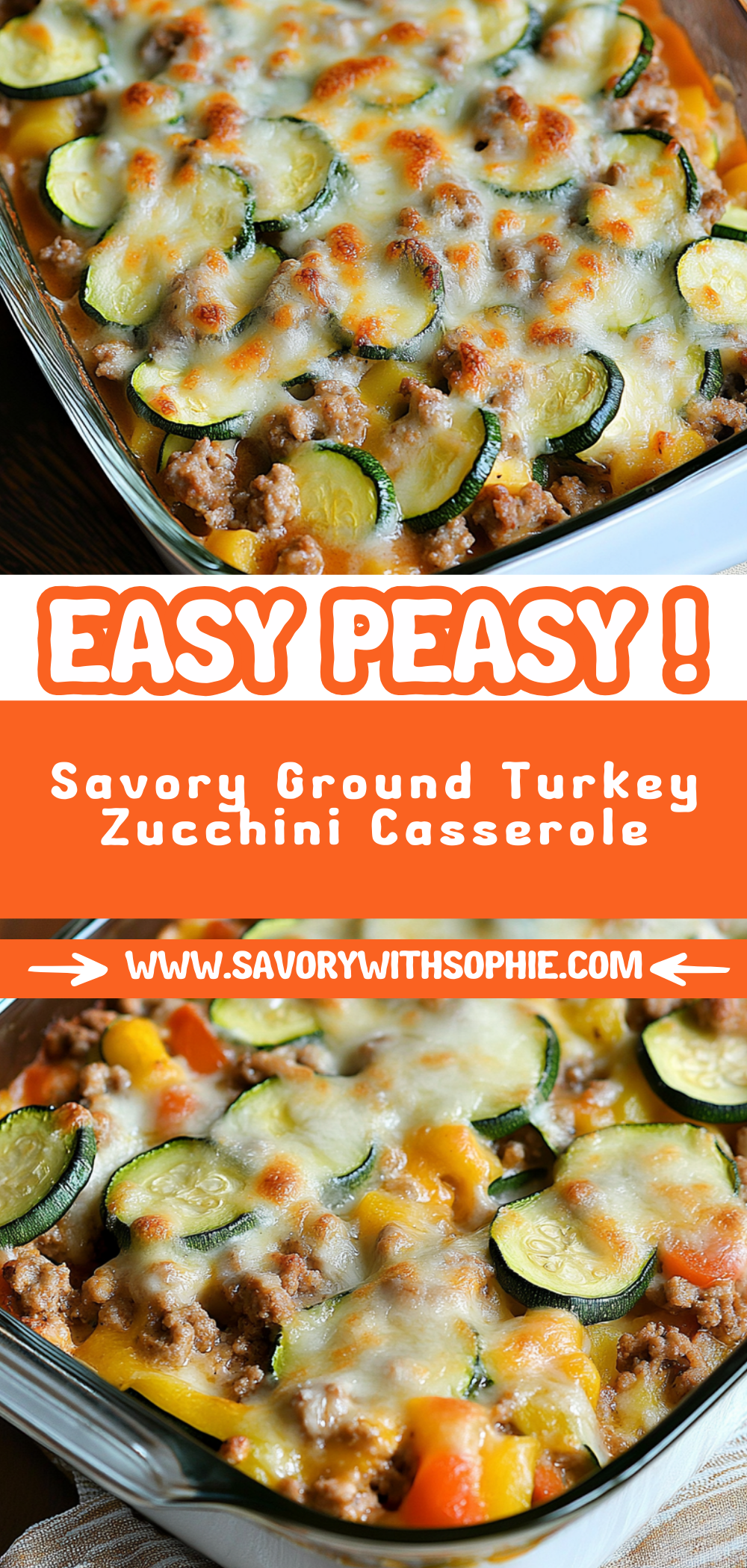 Savory Ground Turkey Zucchini Casserole