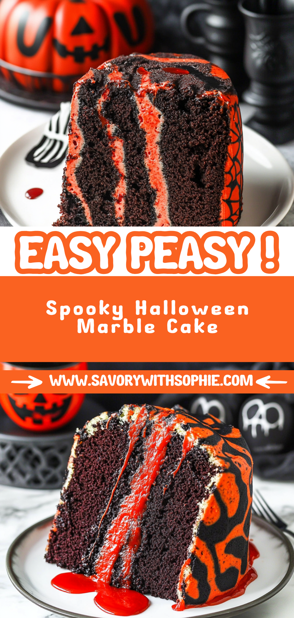 Spooky Halloween Marble Cake