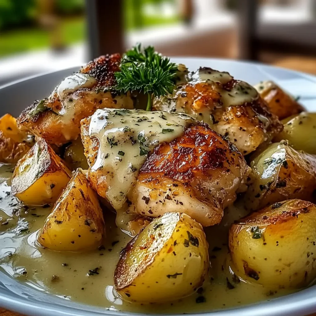 One-Pan Chicken and Potatoes with Gravy