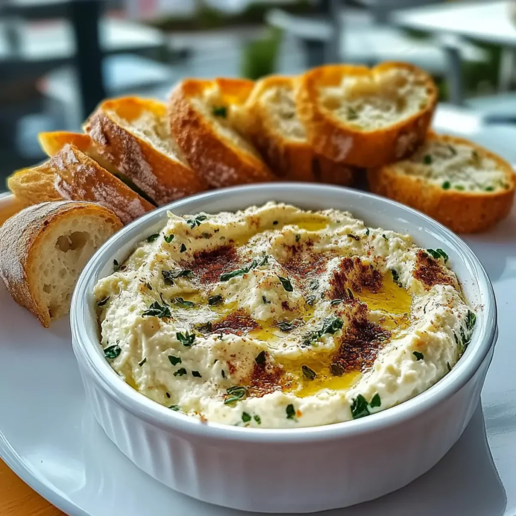 Warm Boursin Dip with Crostini