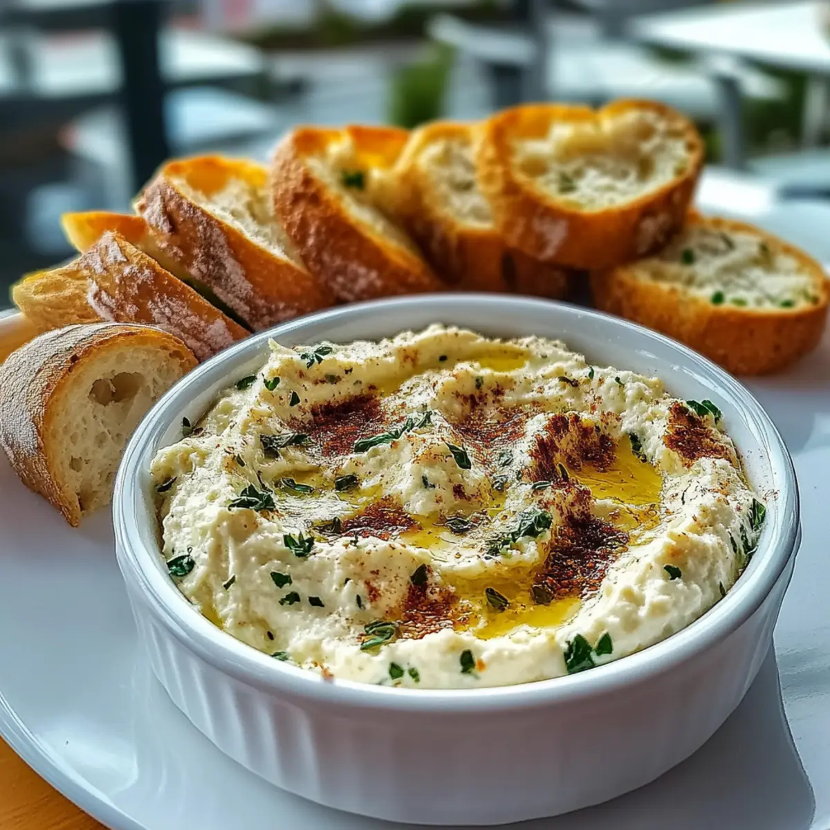 Warm Boursin Dip with Crostini