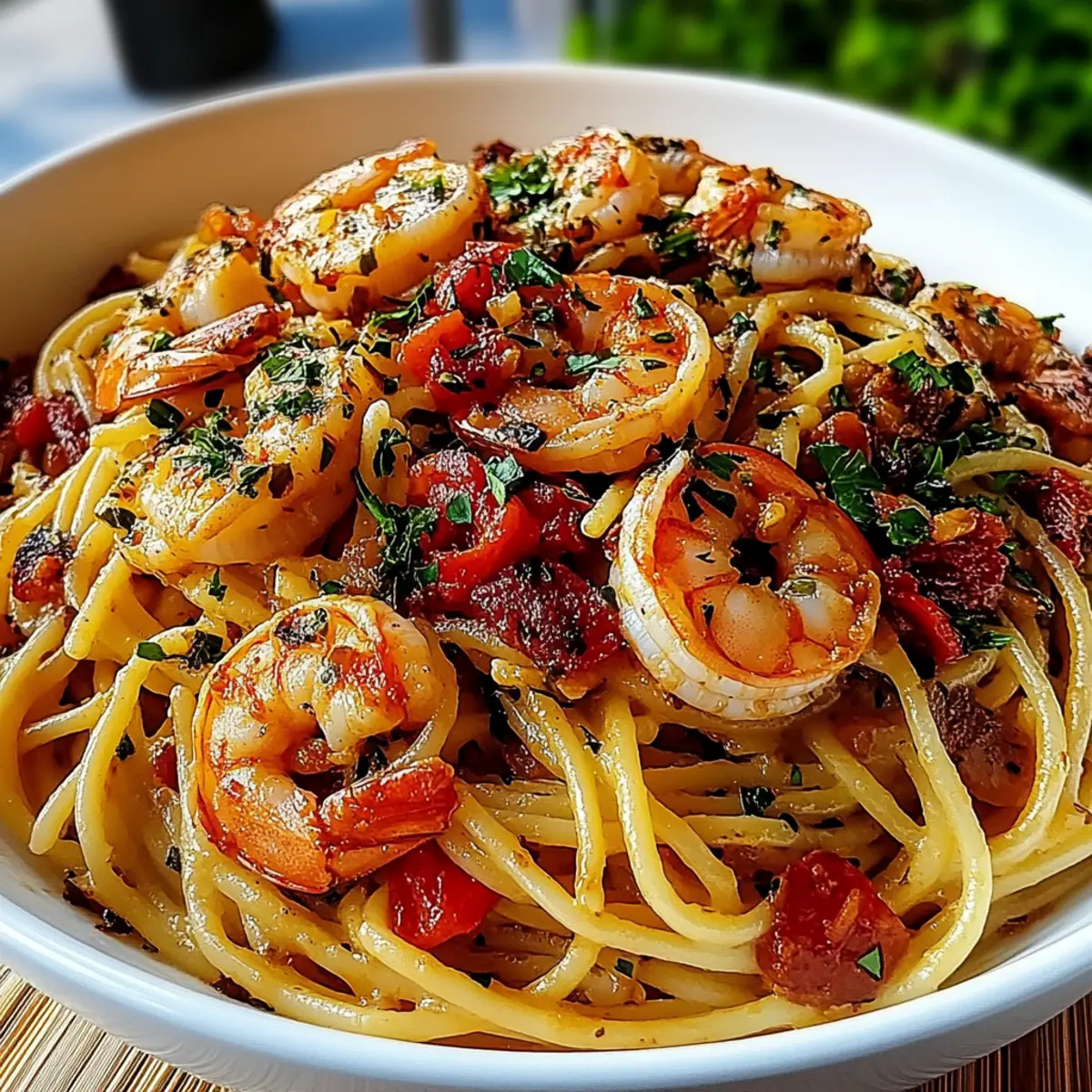 Chilli Garlic Prawn Pasta