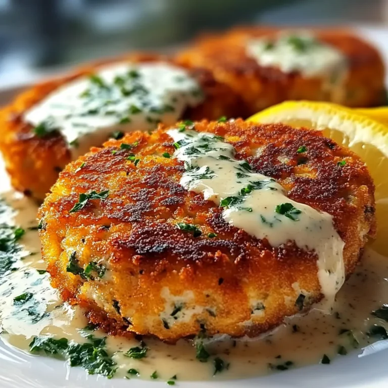 Salmon Patties with Creamy Lemon-Garlic Sauce