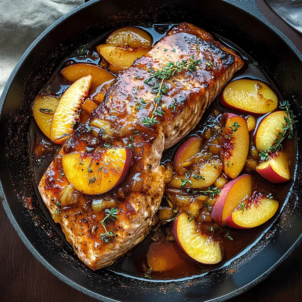 Bourbon Peach Roasted Salmon: Sweet and Savory Delight