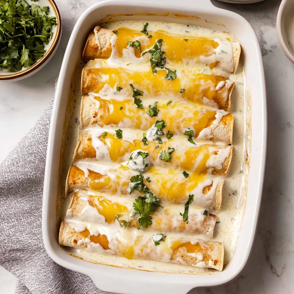 Chicken Enchiladas with Sour Cream White Sauce: Creamy Bliss