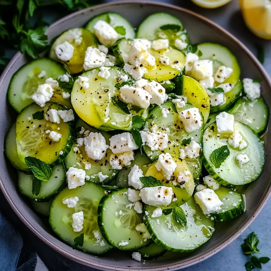 Cucumber Feta Salad with Lemon Greek Vinaigrette: Refresh…