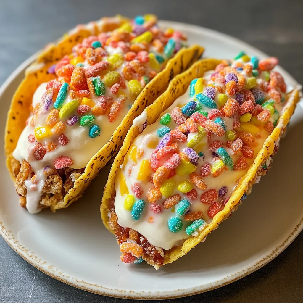 Fruity Pebbles Cheesecake Tacos: A Colorful Delight