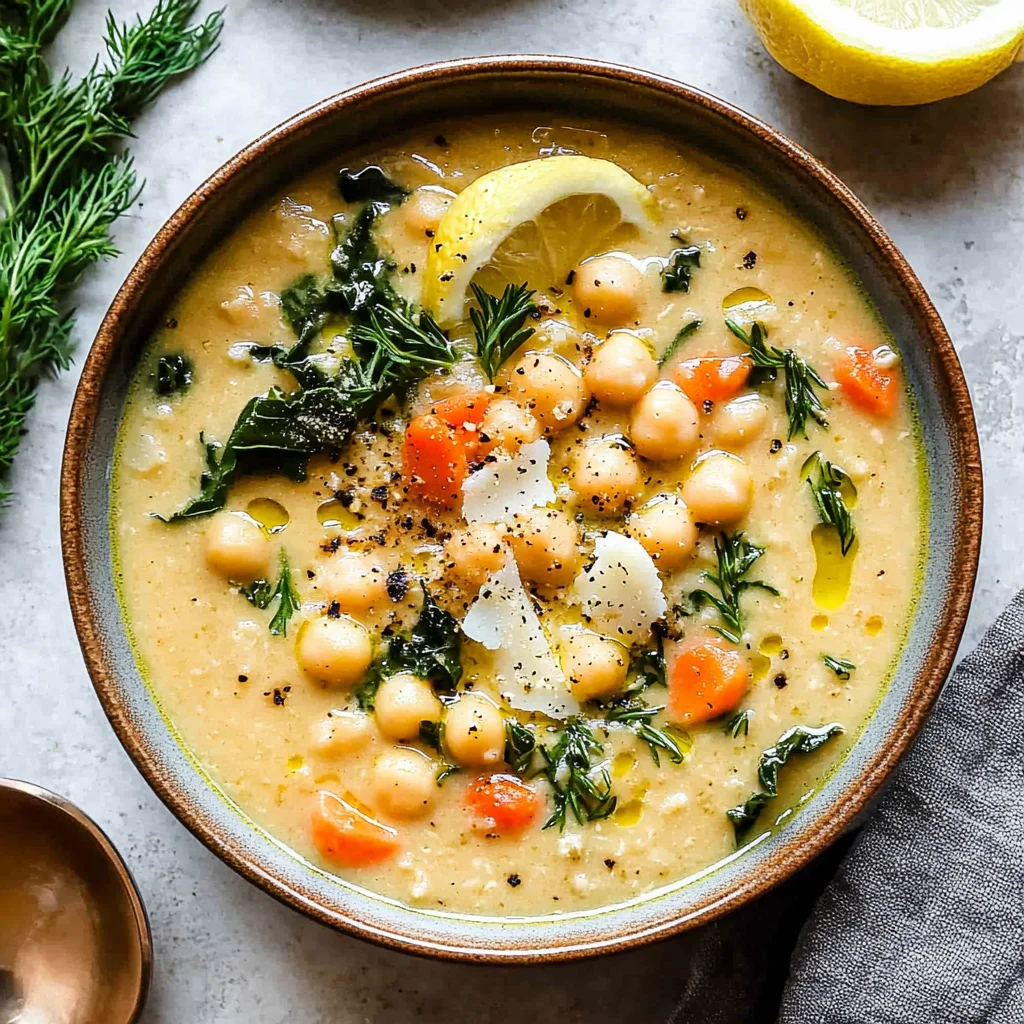 Lemony Greek Chickpea Soup: Bright and Hearty Delight