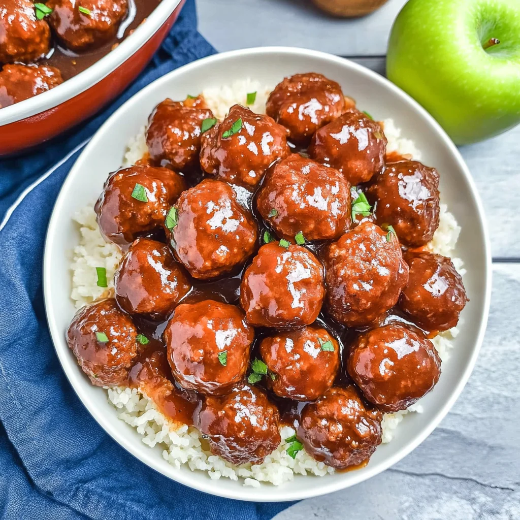 Slow Cooker Apple Butter Meatballs: Sweet and Savory Delight
