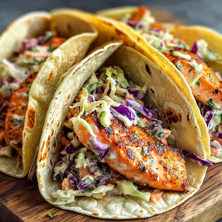 Air Fryer Salmon Tacos with Slaw