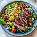 Balsamic Steak Gorgonzola Salad with Grilled Corn