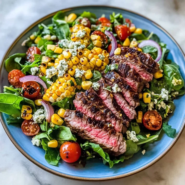 Balsamic Steak Gorgonzola Salad with Grilled Corn