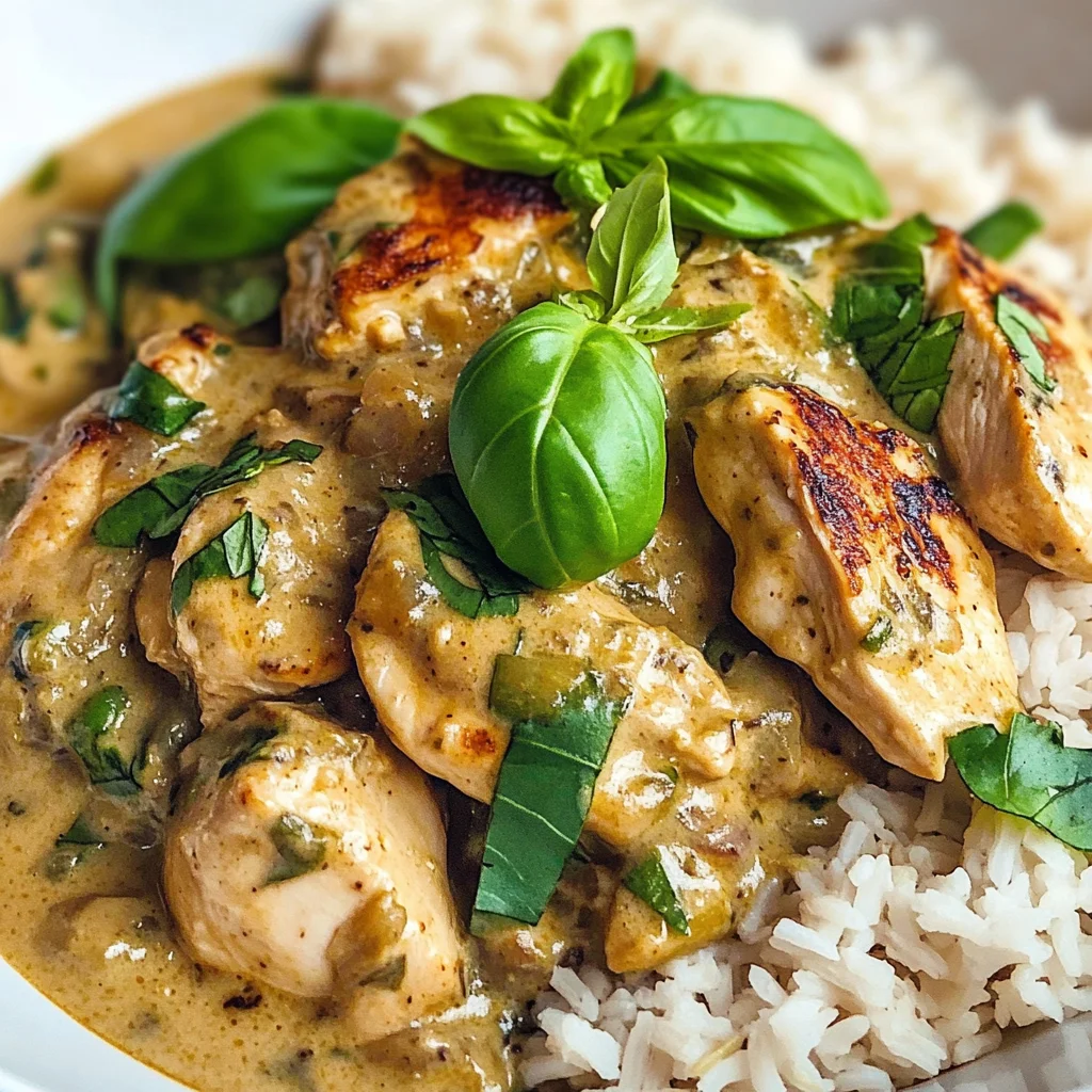 Basil Chicken in Coconut Curry Sauce