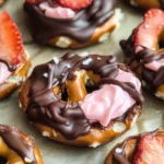 Chocolate Dipped Strawberry Yogurt Pretzel Bites