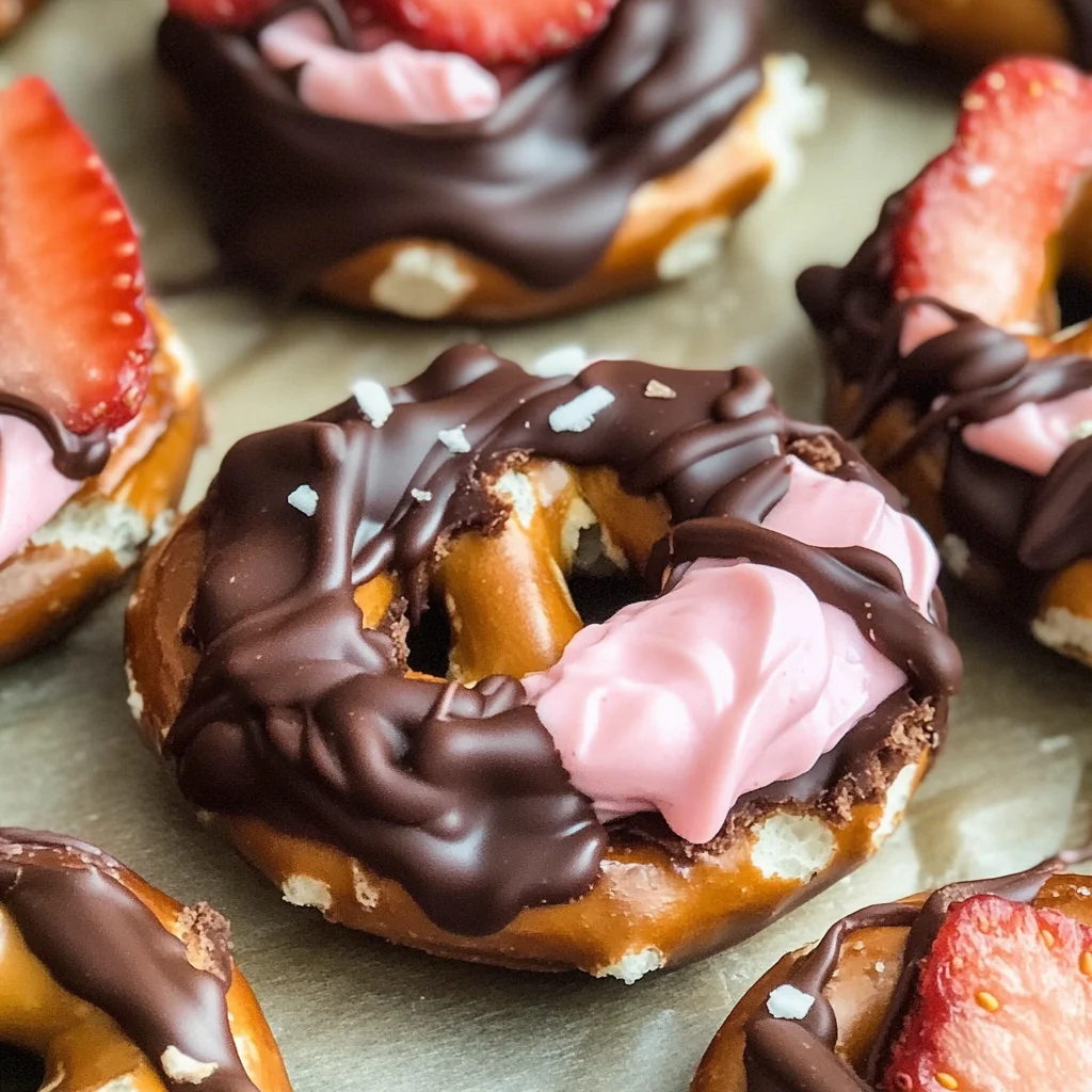 Chocolate Dipped Strawberry Yogurt Pretzel Bites