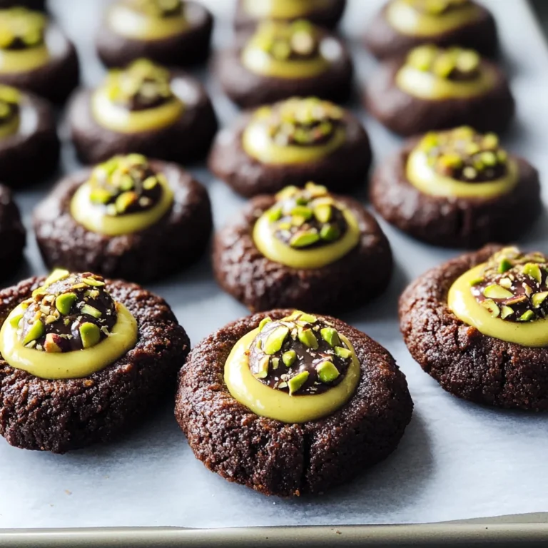 Chocolate Pistachio Cream Thumbprints