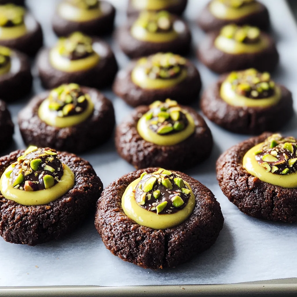 Chocolate Pistachio Cream Thumbprints