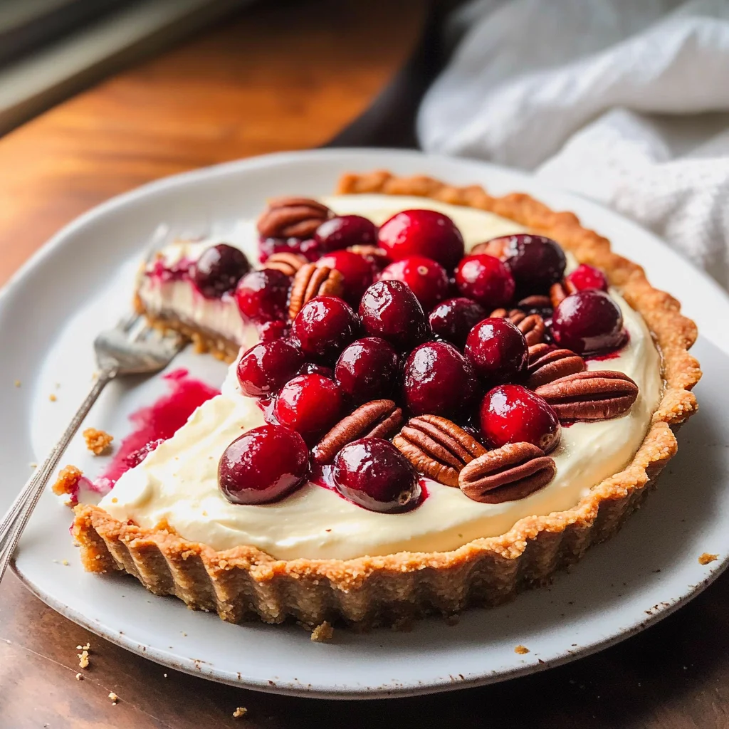 Cranberry Mascarpone Tart with Pecan Crust