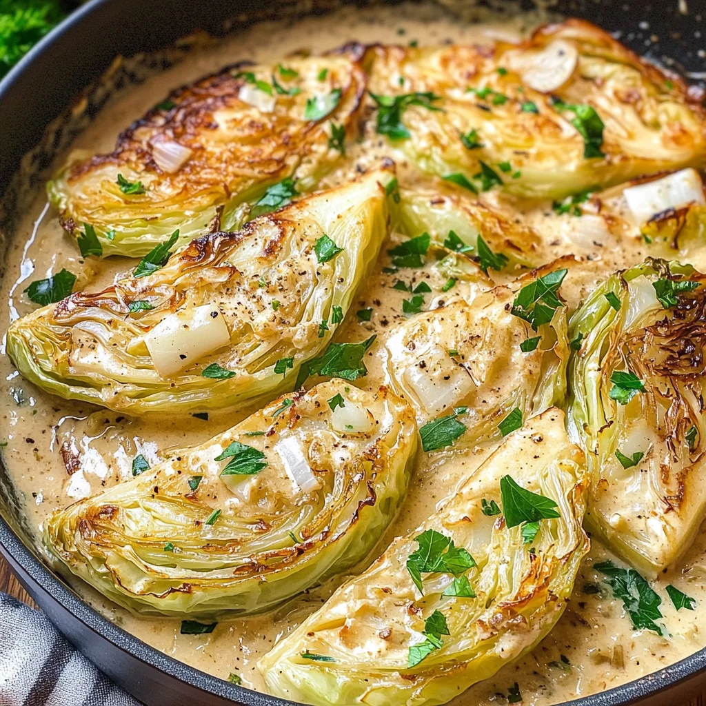 Creamy Garlic Parmesan Cabbage