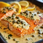 Creamy Salmon Piccata with Lemon and Capers